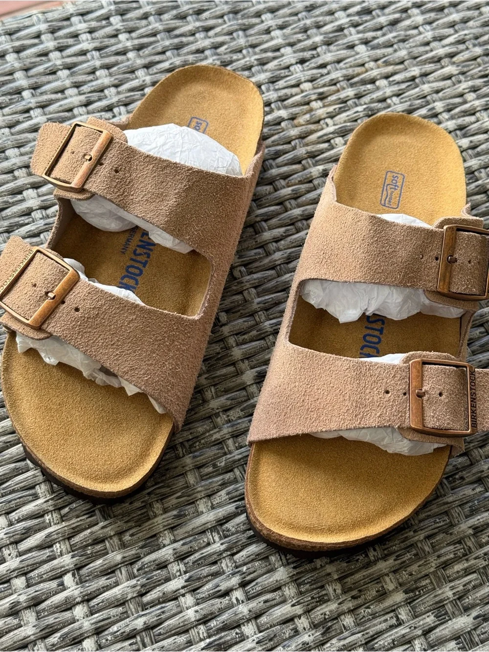 Birkenstock Arizona Suede Soft Footbed Sandals